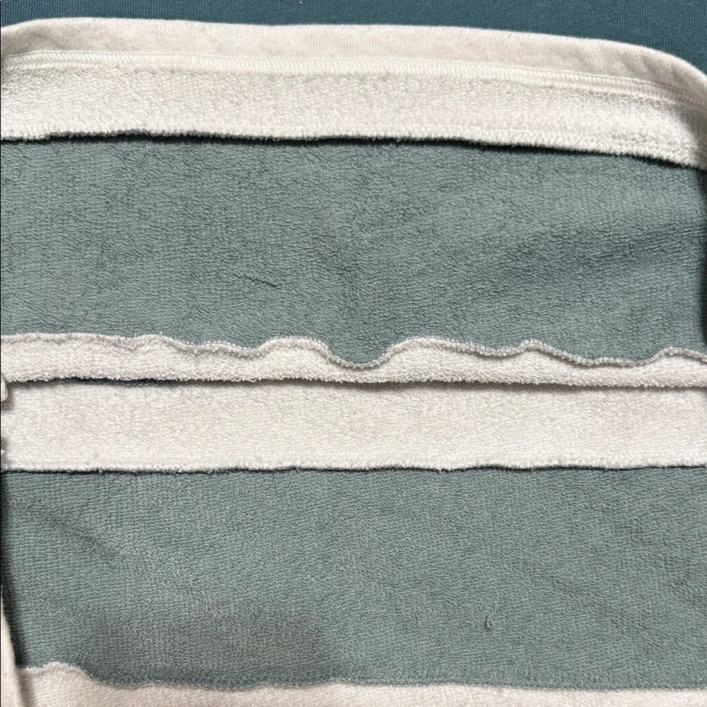 PINK Victoria's Secret Teal and White Lace-Up Oversized Sweatshirt - Picture 7 of 10